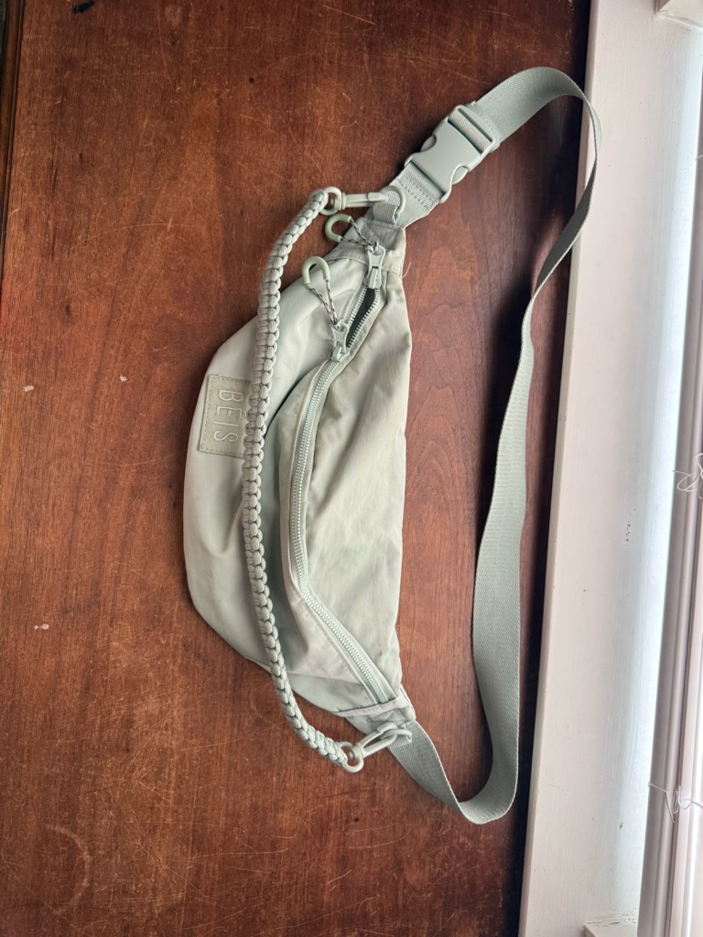 BEIS Sage/Mint Green Braided-Strap Waist Crossbody